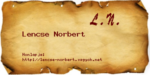 Lencse Norbert névjegykártya